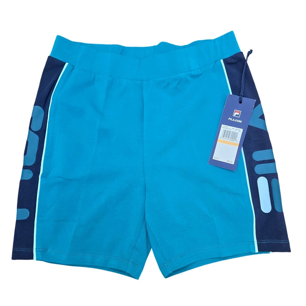 Fila Davina Athletic Teal‎ Blue Logo Side Detail Bike Shorts Sz S